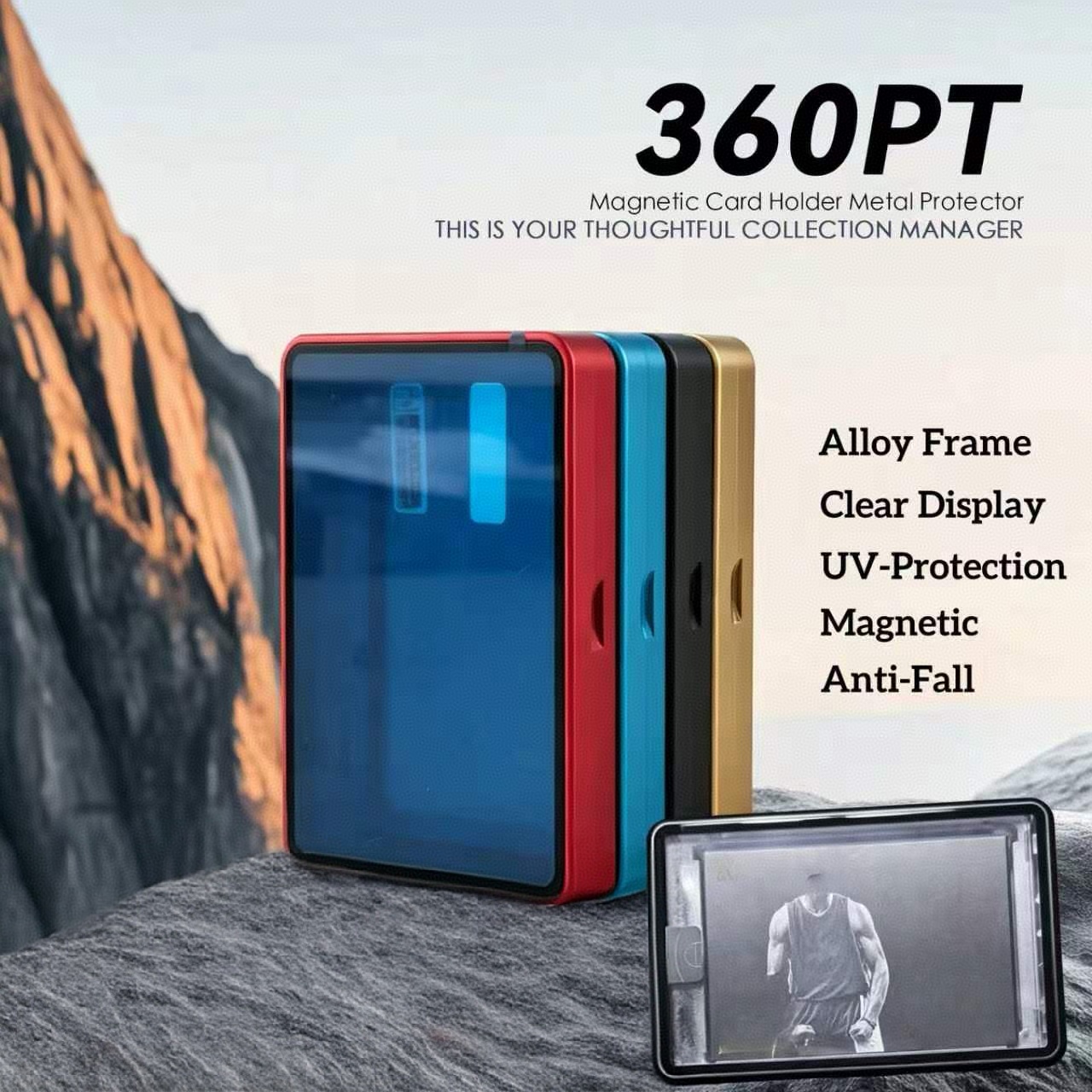 Graded Card Display - Aluminum Alloy Magnetic Card Display Case