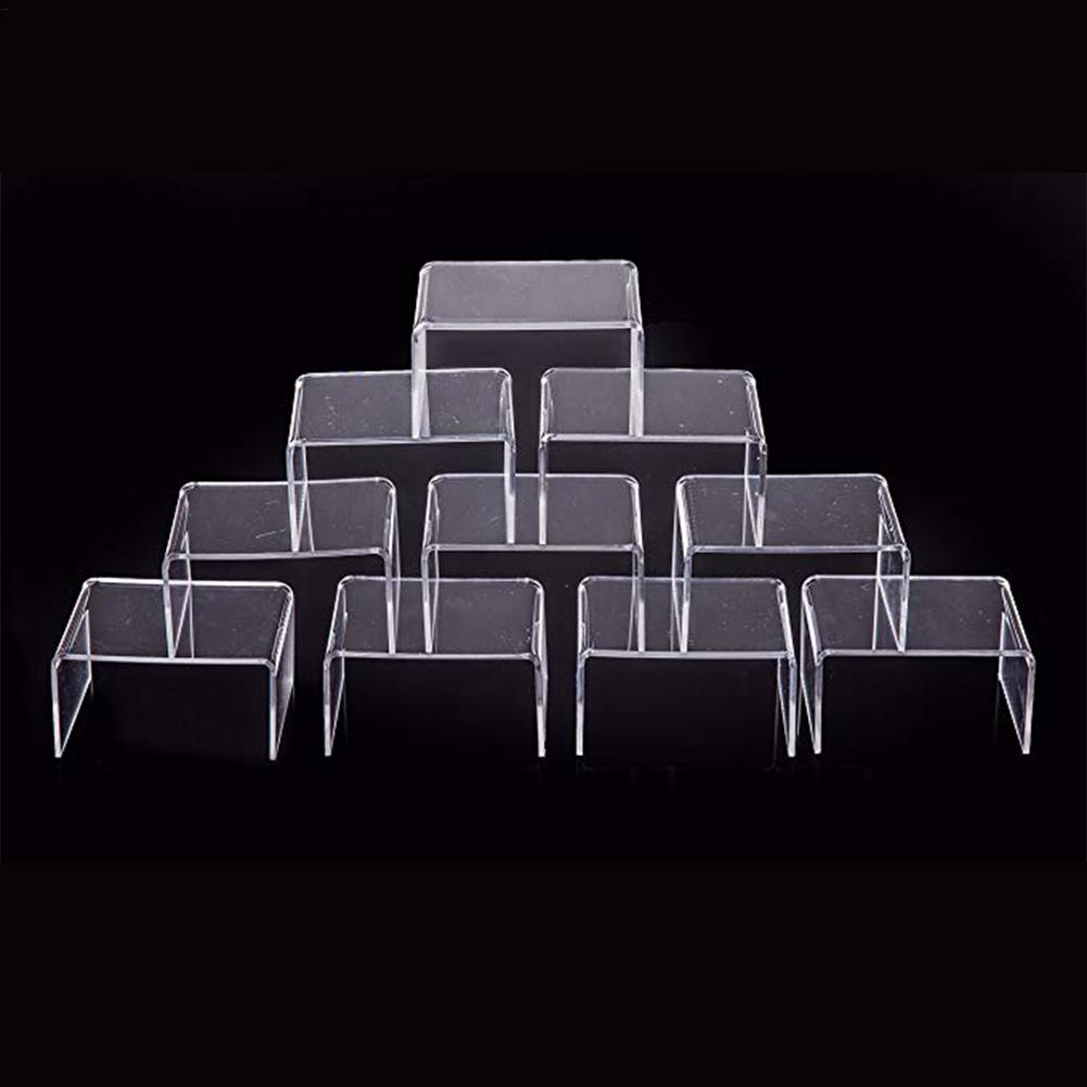 Display Risers Set - Display Riser Stackable Storage Bins Clear