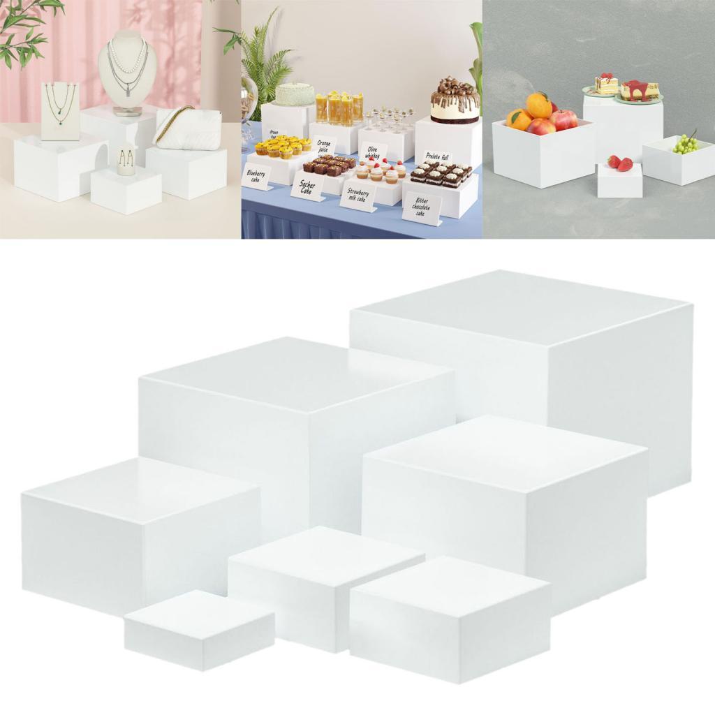 Display Risers Set - 7 Pieces Acrylic Cube Display Box