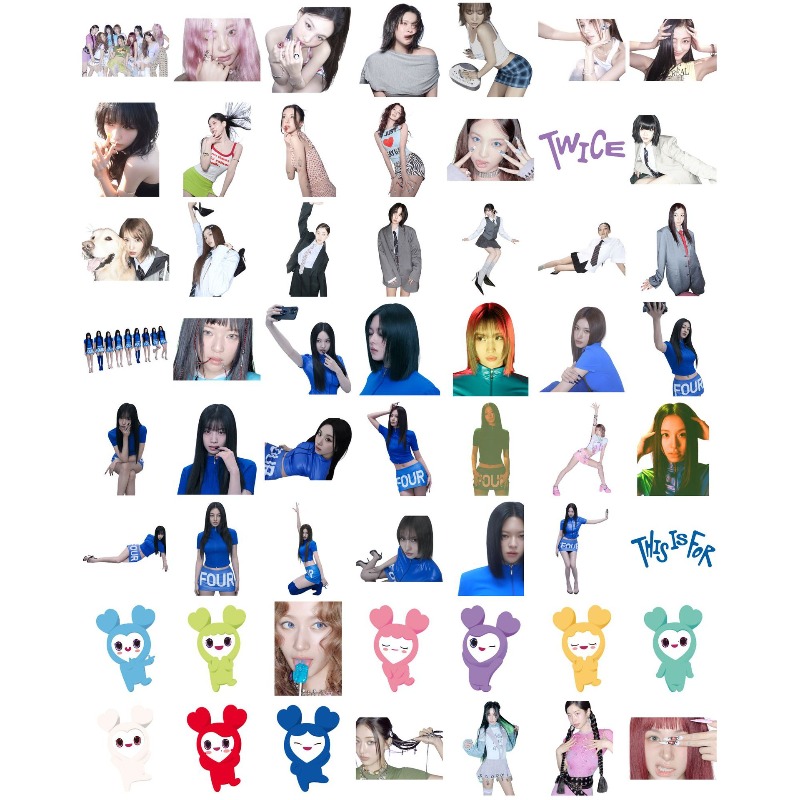 56PCS TWICE Cute  Anime Charac - огляд і ціна Vinyl Figure Blank