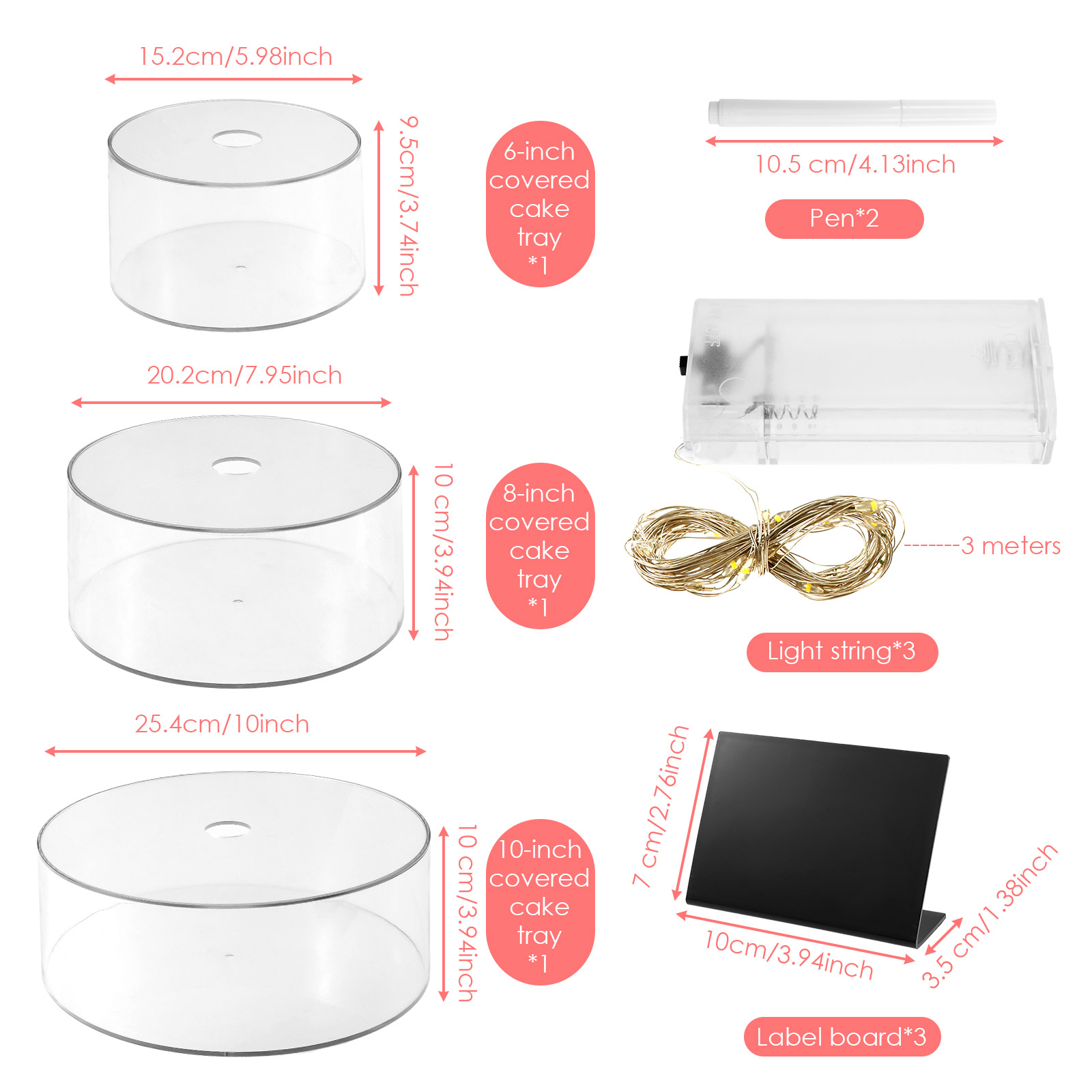 3/2Pcs Acrylic Cake Display Bo - огляд і ціна Display Risers Set