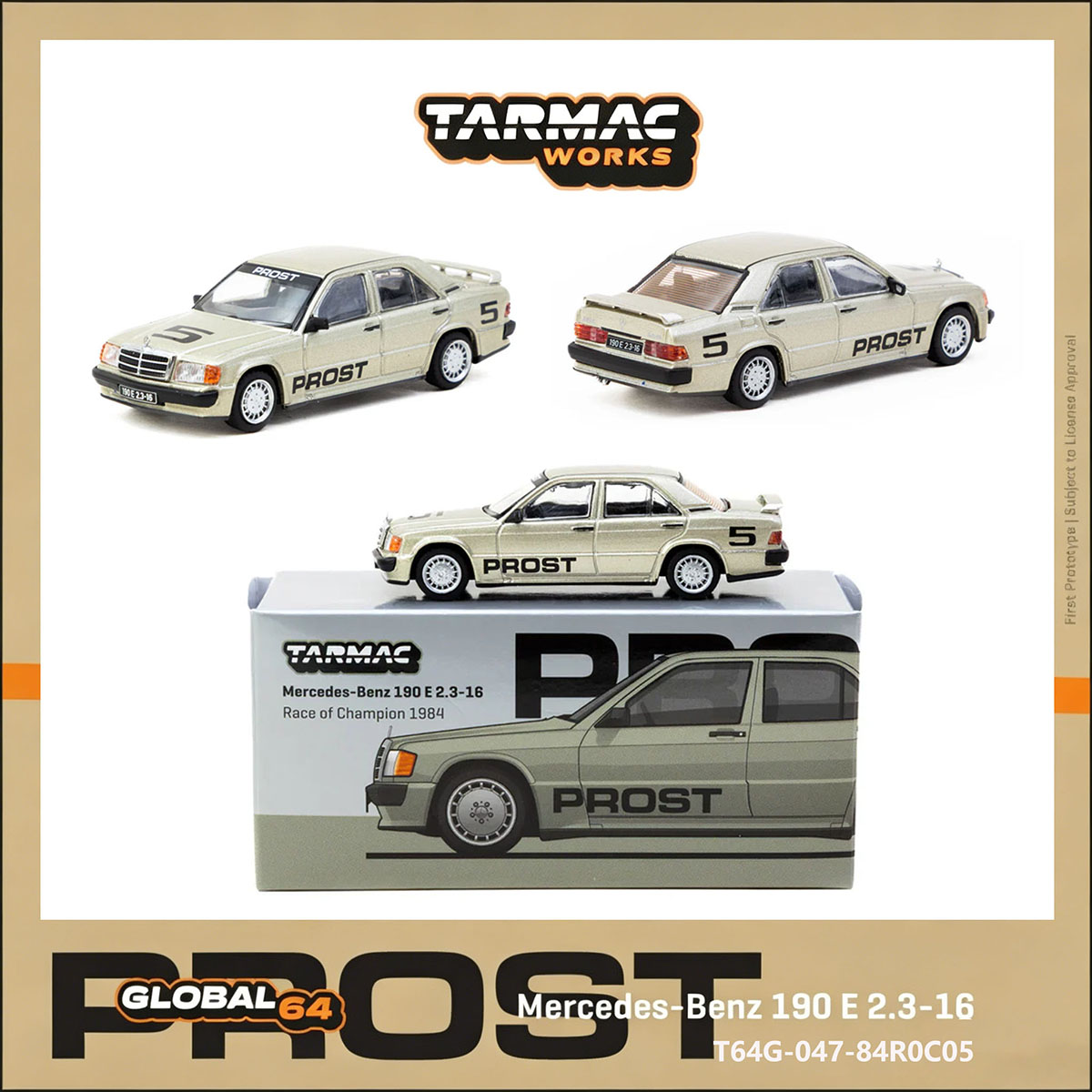 TW 1:64 Mercedes 190E #5 Alain - огляд і ціна Die Cast Car 1 64