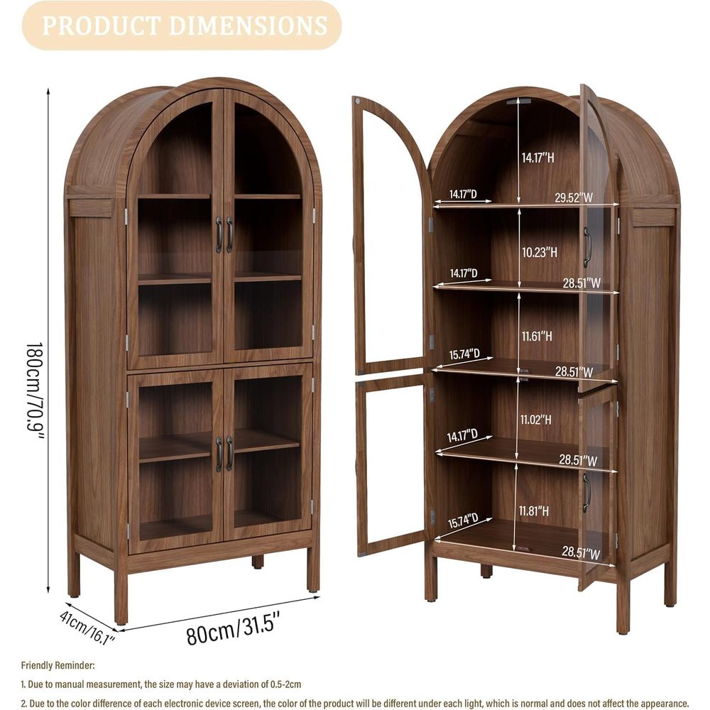 70.9 Tall Walnut Acrylic Glass - огляд і ціна Display Case Acrylic