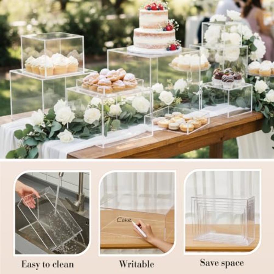 7 Pcs Extra Large Buffet Riser - огляд і ціна Display Risers Set
