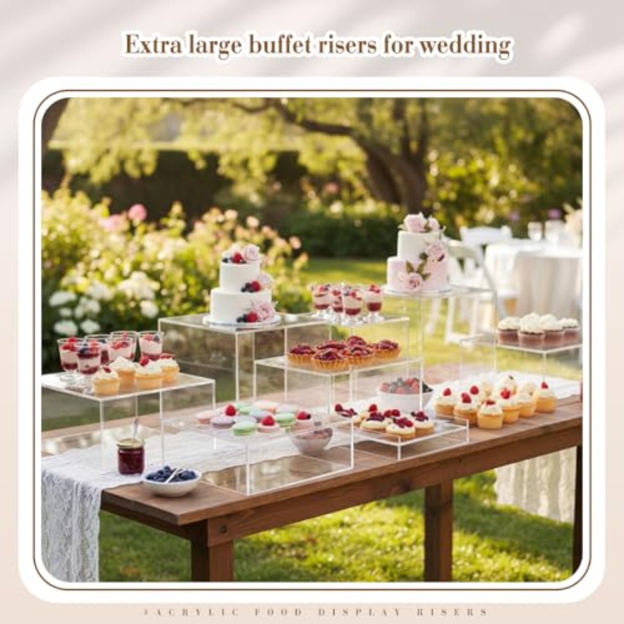 7 Pcs Extra Large Buffet Riser - огляд і ціна Display Risers Set